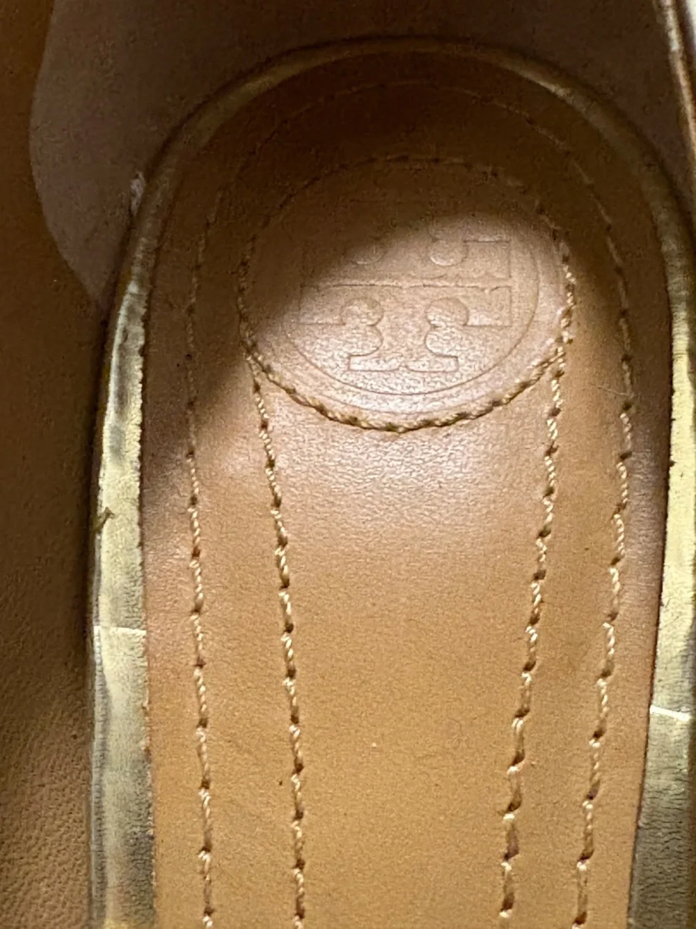 Tory Burch Madison Metallic Mary Jane Pumps 7.5 Size 100mm Heel